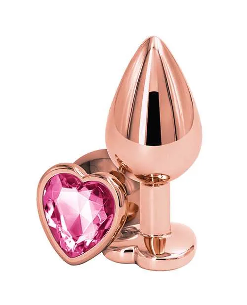 Rear Assets Rose Gold Heart Anal Plug Medium Pink Rear Assets Anal