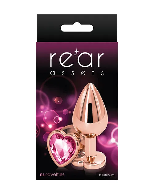Rear Assets Rose Gold Heart Anal Plug Medium Pink Rear Assets Anal