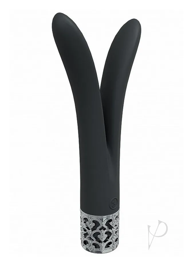 Royal Gems Dueling Queens Rechargeable Silicone Vibrator Black Royal Gems Female Sex Toys Royal Gems Dueling Queens Rechargeable Silicone Vibrator Black Royal Gems Female Sex Toys