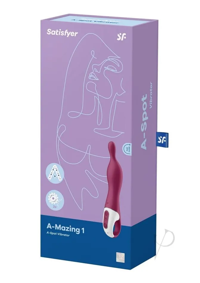 Satisfyer AMazing 1 Silicone Vibrator Berry Satisfyer Vibrators