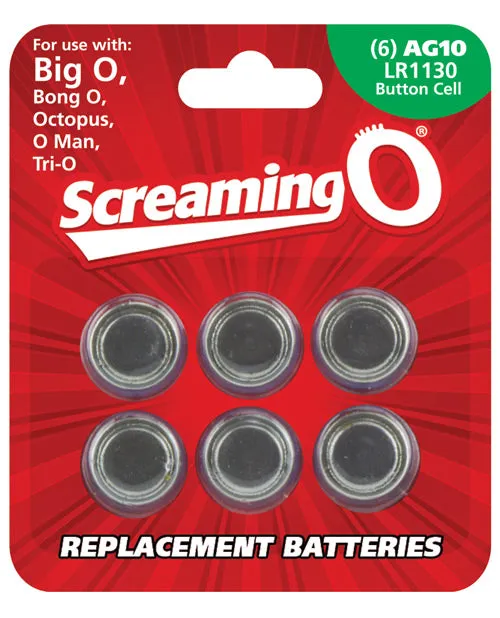 Screaming O AG10 Batteries Sheet of 6 BigO Octo BongOTriOOManBangO Screaming O Anal Screaming O AG10 Batteries Sheet of 6 BigO Octo BongOTriOOManBangO Screaming O Anal