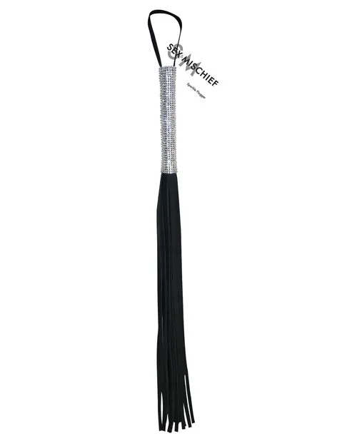 Sex And Mischief Sex and Mischief Sparkle Flogger 31in Black Female Sex Toys