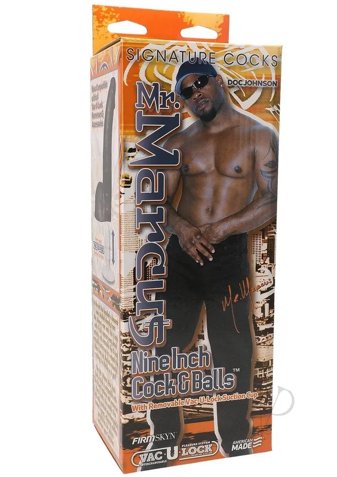 Signature Cocks Dildos Mr Marcus R5 Cock and Balls 9in Chocolate