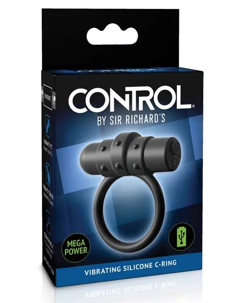 Sir Richards Control Rechargeable Vibrating Silicone Cock Ring Black Sir Richards Male Sex Toys