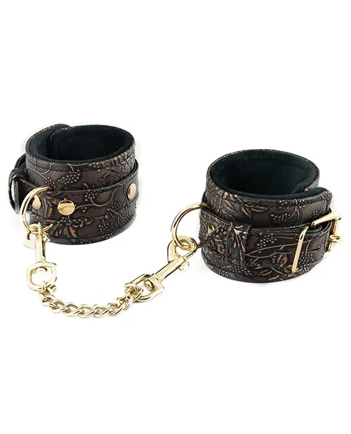 Spartacus Couples Spartacus Faux Fur Lining Wrist Restraints Brown Floral Print Spartacus Couples Spartacus Faux Fur Lining Wrist Restraints Brown Floral Print