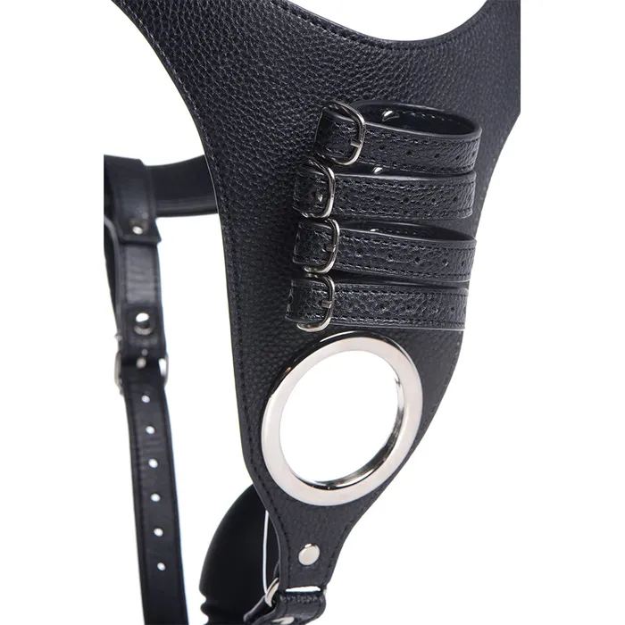 Strict Male Sex Toys Male Chastity Harness with Silicone Anal Plug