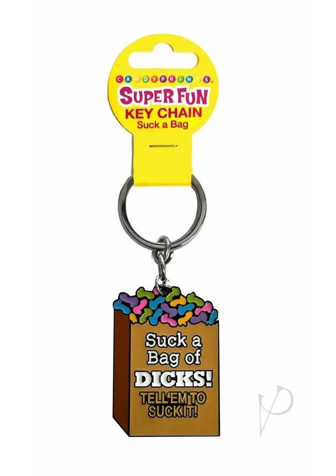 Super Fun Key Chain Suck a Bag of Dicks Multicolor Candyprints Party Male Sex Toys Super Fun Key Chain Suck a Bag of Dicks Multicolor Candyprints Party Male Sex Toys