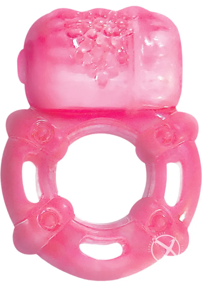 Super Stud Orgasmic Vibrating Silicone Cock Ring Waterproof Magenta Hott Products Male Sex Toys