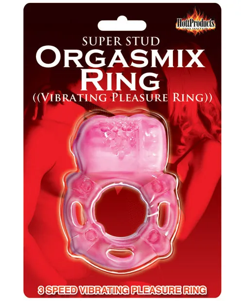 Super Stud Orgasmic Vibrating Silicone Cock Ring Waterproof Magenta Hott Products Male Sex Toys