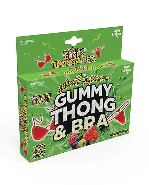 Sweet and Sour Gummy Thong and Bra Red Hott Products Vibrators