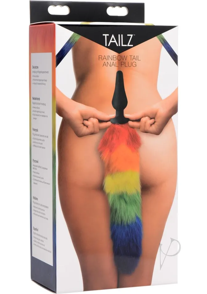 Tailz Anal Tailz Rainbow Tail Silicone Butt Plug Rainbow