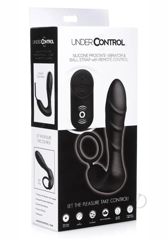 Under Control Rechargeable Silicone Prostate Vibrator and Cock Strap with Remote Control Black Under Control Female Sex Toys Under Control Rechargeable Silicone Prostate Vibrator and Cock Strap with Remote Control Black Under Control Female Sex Toys
