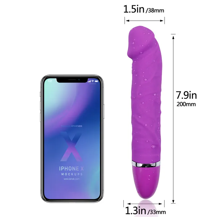 USB Charging Vibrating Dildo 8 Inch Wild Night Fantasies Anal