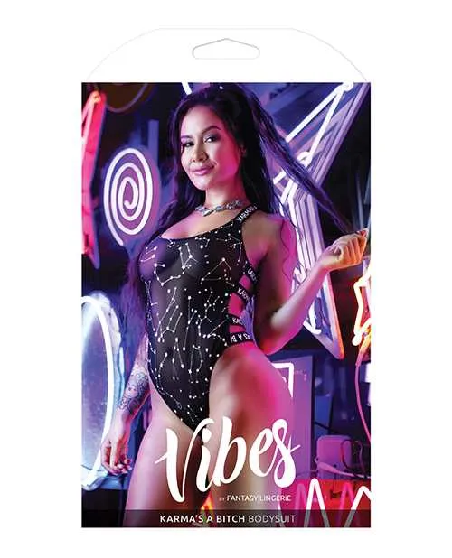 Vibes By Fantasy Lingerie Vibrators Vibes Karmas a Bitch Bodysuit Black SM Vibes By Fantasy Lingerie Vibrators Vibes Karmas a Bitch Bodysuit Black SM