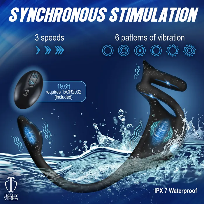 Vibrating Silicone Cock Ring and Anal Stimulator Thunderplugs Male Sex Toys