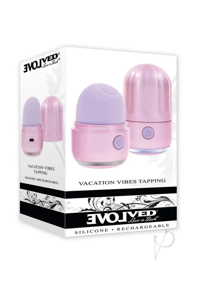 Vibrators Evolved Vacation Vibes Tapping Rechargeable Silicone Discreet Vibrator PinkBlack Vibrators Evolved Vacation Vibes Tapping Rechargeable Silicone Discreet Vibrator PinkBlack