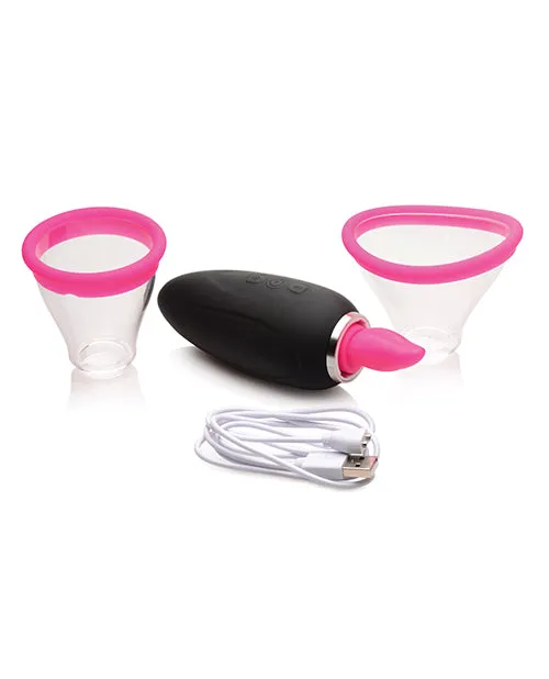Vibrators Lickgasm Inmi Lickgasm Mini 10X Licking and Sucking Rechargeable Silicone Clitoral Stimulator BlackPink