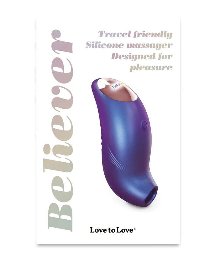 Vibrators Love To Love Love to Love Believer Rechargeable Silicone Clitoral Stimulator Iridescent Night Blue
