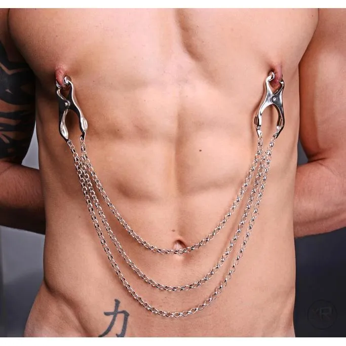 Vibrators Master Series Affix Triple Chain Nipple Clamps