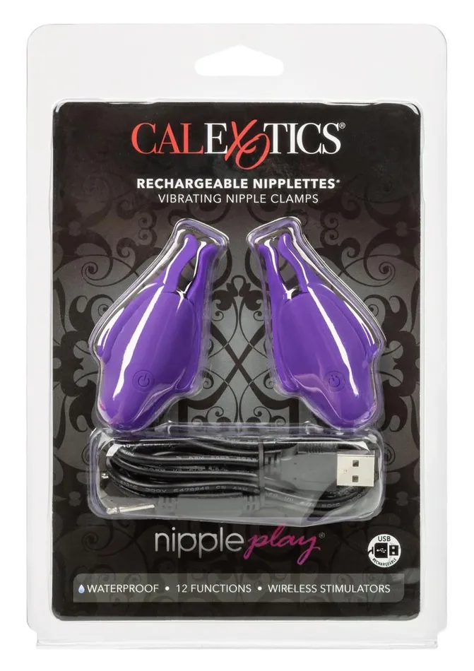 Vibrators Nipple Play Nipply Play Rechargeable Nipplettes Purple