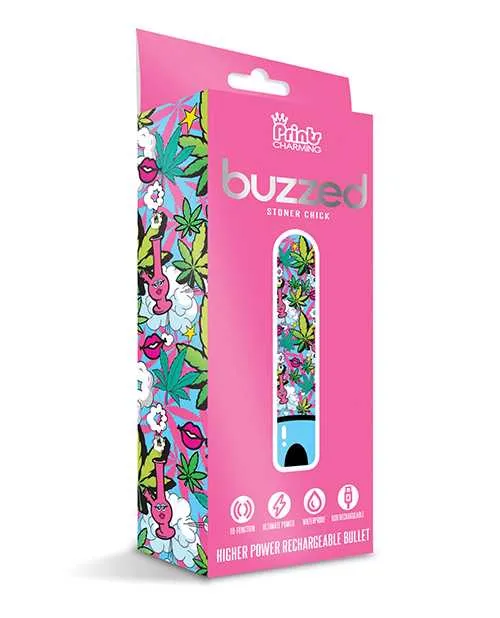 Vibrators Prints Charming Buzzed 35 Rechargeable Bullet Stoner Chick Blue Vibrators Prints Charming Buzzed 35 Rechargeable Bullet Stoner Chick Blue