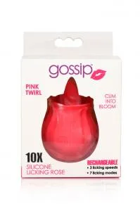 Vibrators SimpleeDiscreet Gossip Tongue Tickler 10x Silicone Pink Twirl