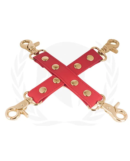 Vibrators Spartacus Spartacus PU Hog Tie wGold Hardware Red