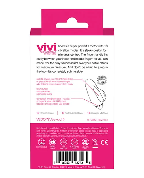 Vibrators Vedo VeDO VIVI Rechargeable Finger Vibe Foxy Pink