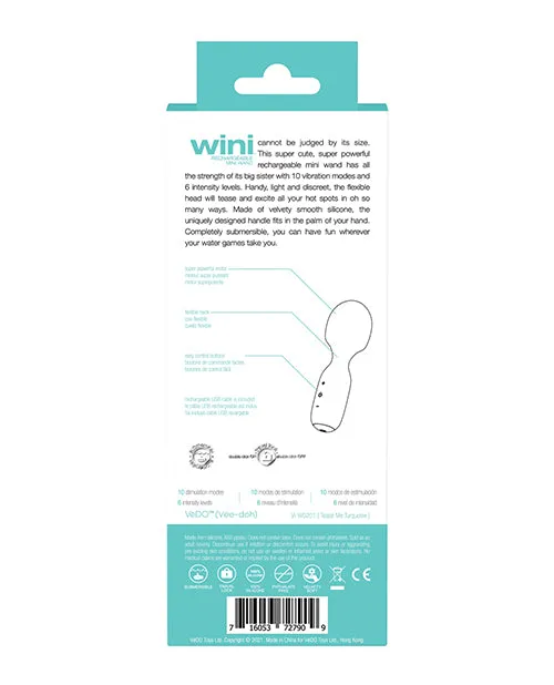 Vibrators Vedo VeDO Wini Rechargeable Mini Wand Tease Me Turquoise