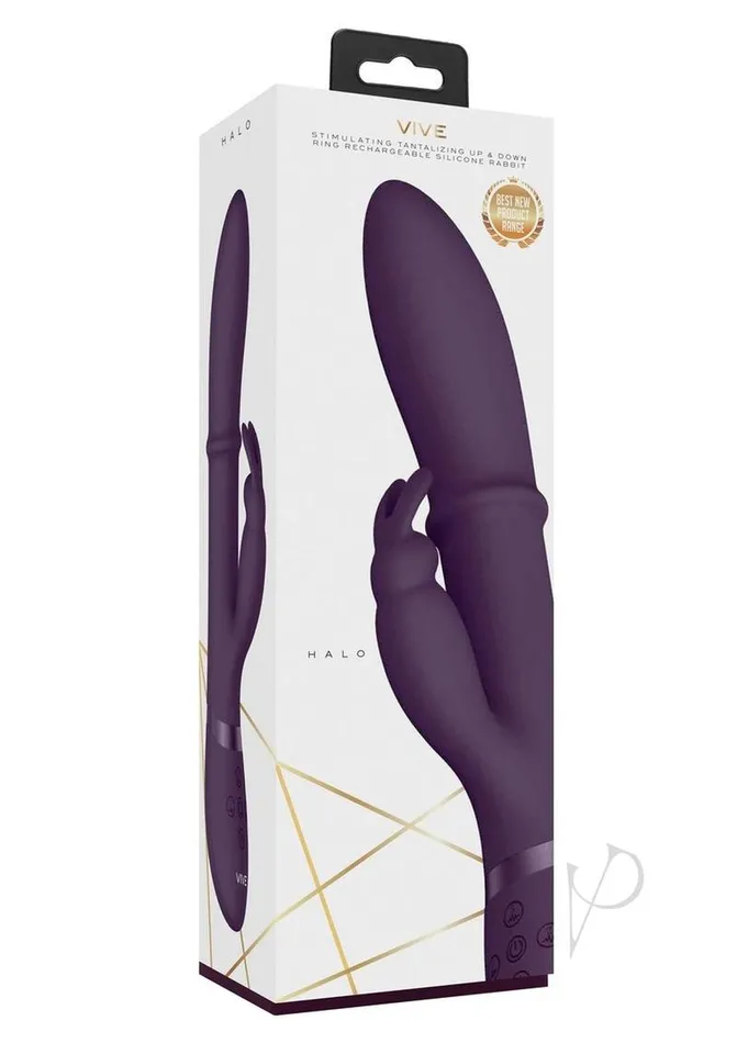 Vive By Shots Vibrators Vive Halo Rechargeable Silicone Ring Rabbit Vibrator Purple Vive By Shots Vibrators Vive Halo Rechargeable Silicone Ring Rabbit Vibrator Purple