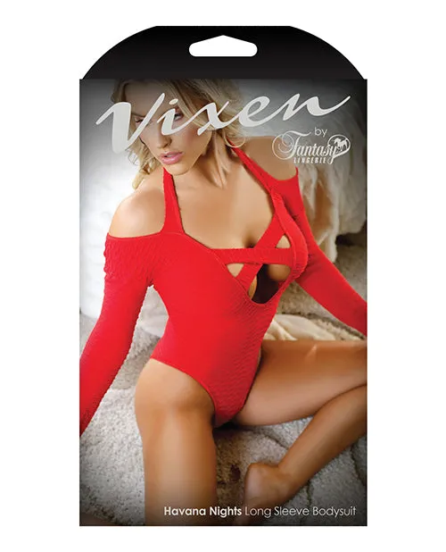Vixen By Fantasy Lingerie Male Sex Toys Vixen Havana Nights Long Sleeve Bodysuit wSnap Closure Red LXL Vixen By Fantasy Lingerie Male Sex Toys Vixen Havana Nights Long Sleeve Bodysuit wSnap Closure Red LXL
