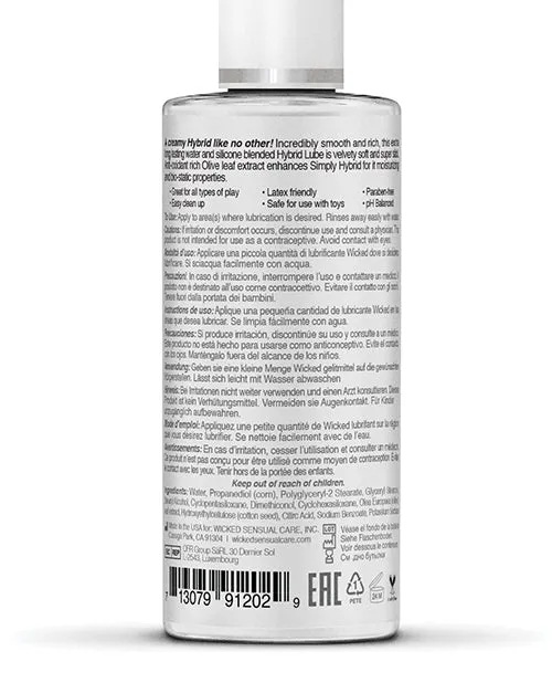 Wicked Simply Hybrid Lubricant with Olive Leaf Extract 23oz Wicked Simply Lubricants