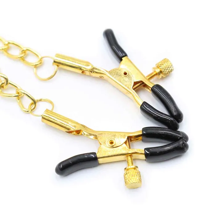 Wild Night Fantasies Gold Necklace Nipple Clamps Vibrators