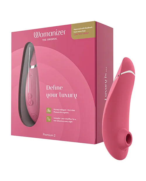 Womanizer Female Sex Toys Womanizer Premium 2 Rechargeable Silicone Clitoral Stimulator Raspberry