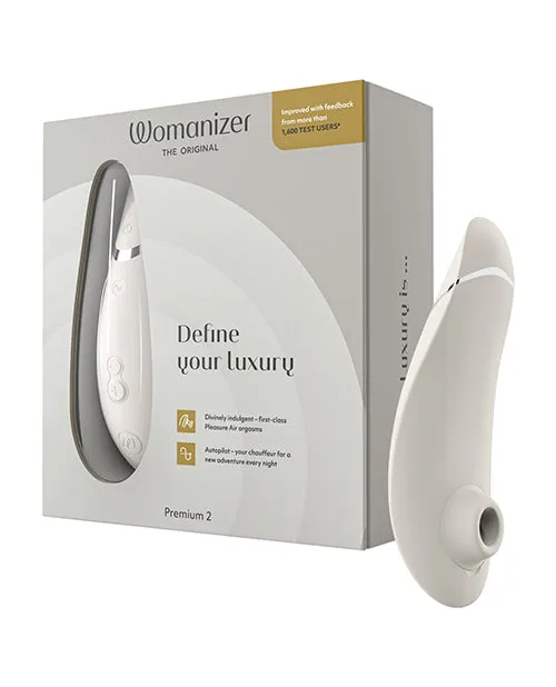 Womanizer Womanizer Premium 2 Rechargeable Silicone Clitoral Stimulator Gray Female Sex Toys