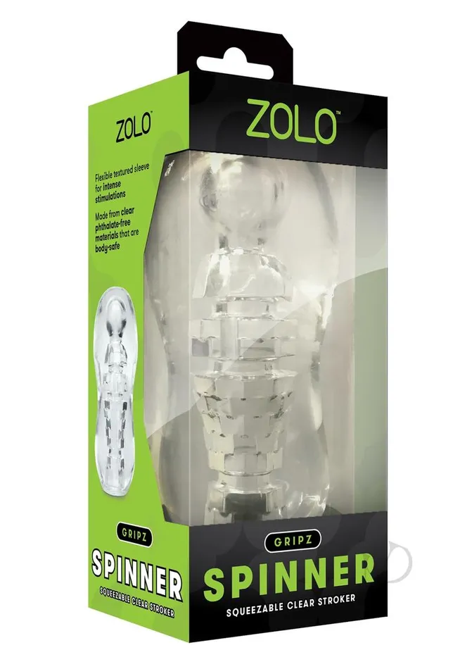 ZOLO Gripz Spinner Stroker Masturbator Clear Zolo Male Sex Toys