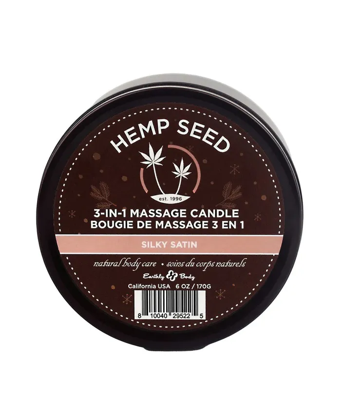 3in1 Massage Candle 6 Oz Silky Satin Earthly Body Couples