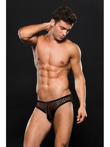 Anal Baci Envy Modern Fishnet Bikini Black LXl