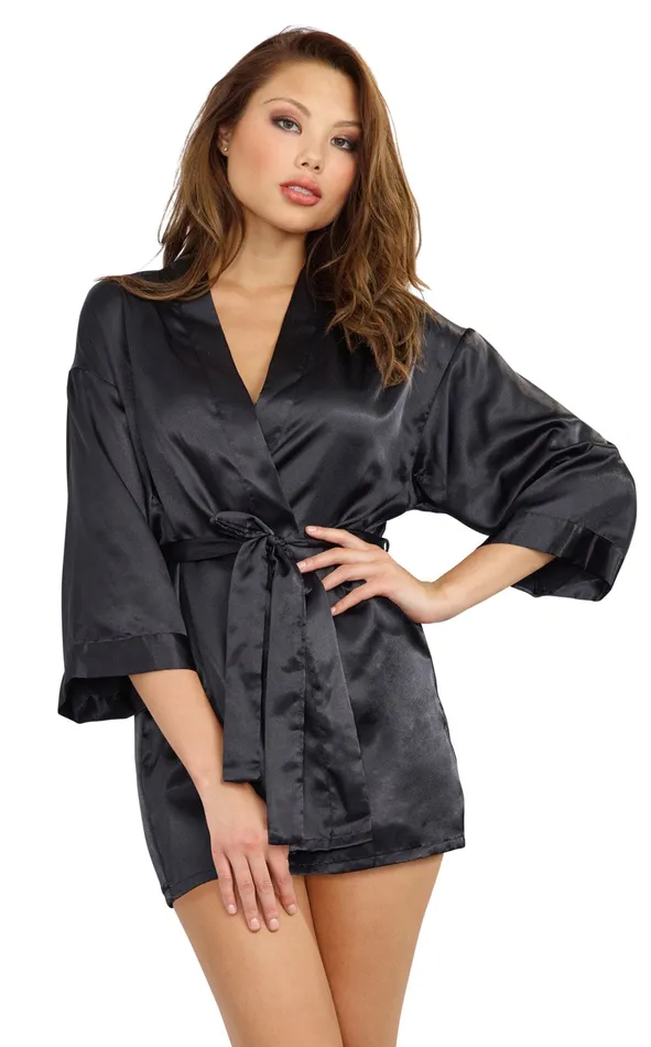 Anal Dreamgirl Robe Chemise Padded Hanger Small Black