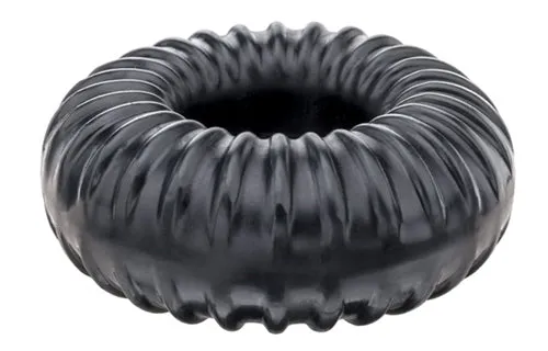 Anal Ribbed Ring Black Perfect Fit