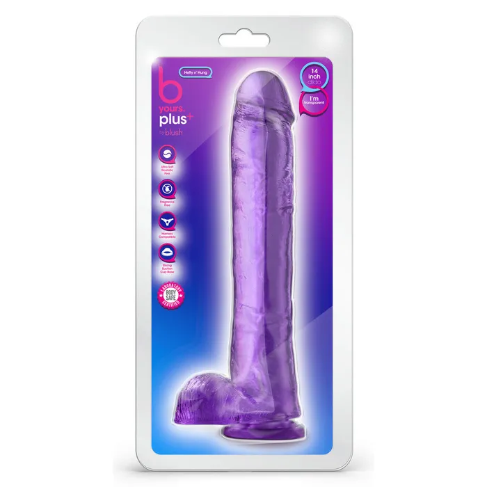 B Yours Plus Hefty N Hung 14 Inch Dildo Blush Novelties Dildos