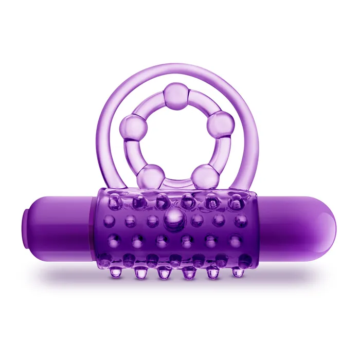 Blush Couples Play With Me the Player Vibrating Double Strap Ring Purple