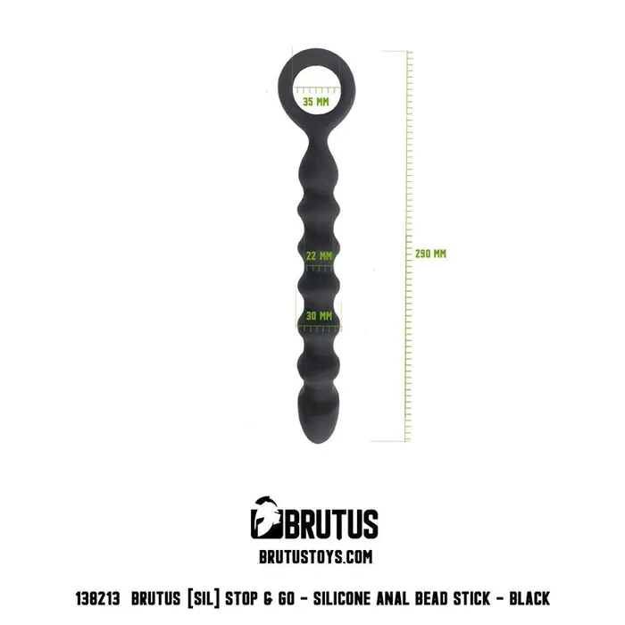 Brutus Stop Go Silicone Anal Bead Stick Black Anal