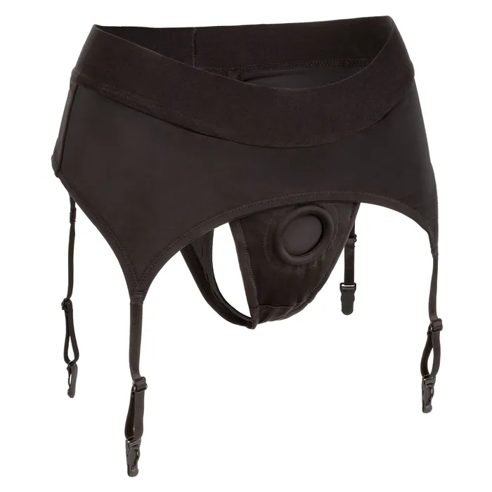 CalExotics Anal Boundless Thong With Garter Sm Black