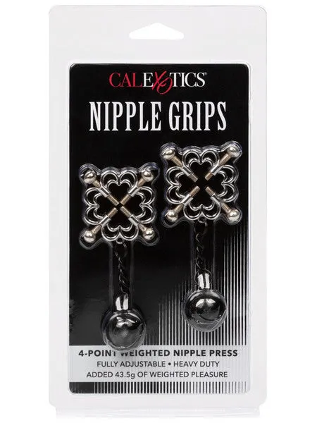 CalExotics Female Sex Toys Nipple Grips 4Point Weighted Nipple Press