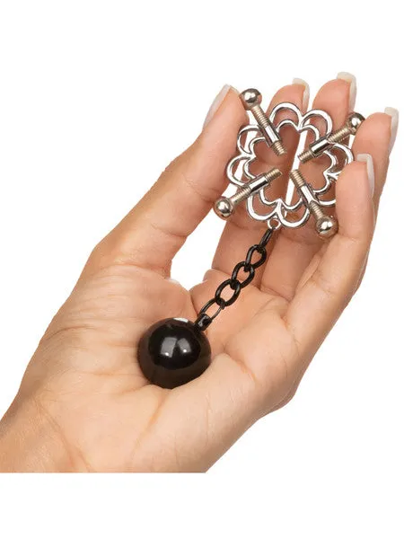 CalExotics Female Sex Toys Nipple Grips 4Point Weighted Nipple Press