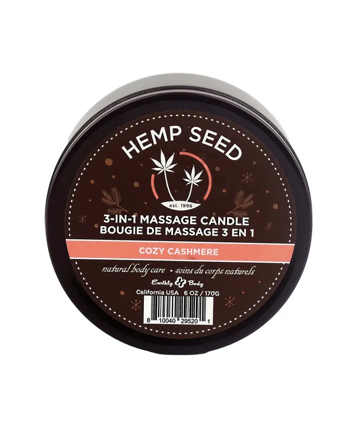 Couples Earthly Body 3in1 Massage Candle 6 Oz Cozy Cashmere