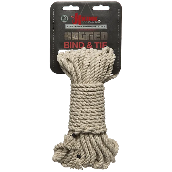 Couples Kink Bind and Tie Hemp Bondage Rope 50 Ft Natural Doc Johnson