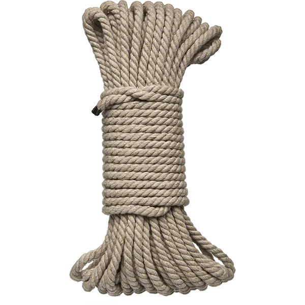 Couples Kink Bind and Tie Hemp Bondage Rope 50 Ft Natural Doc Johnson