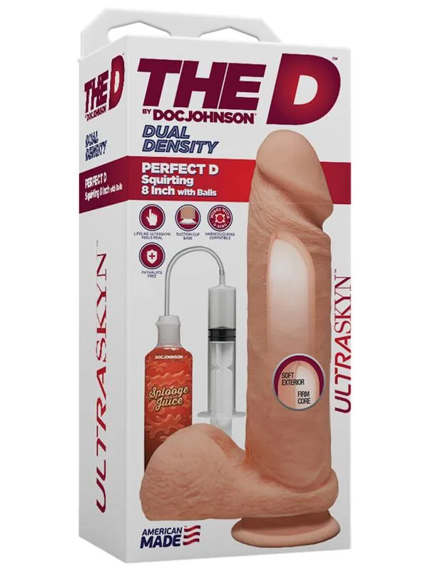 Dildos Doc Johnson The D Perfect D Squirting 8 Inch With Balls ULTRASKYN Vanilla Dildos Doc Johnson The D Perfect D Squirting 8 Inch With Balls ULTRASKYN Vanilla